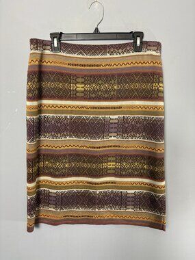 PERUVIAN CONNECTION Womens L/XL Pima Cotton Sweater Knit Pencil Skirt Colorful